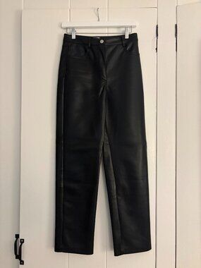 Aritzia Wilfred Black Leather Pants